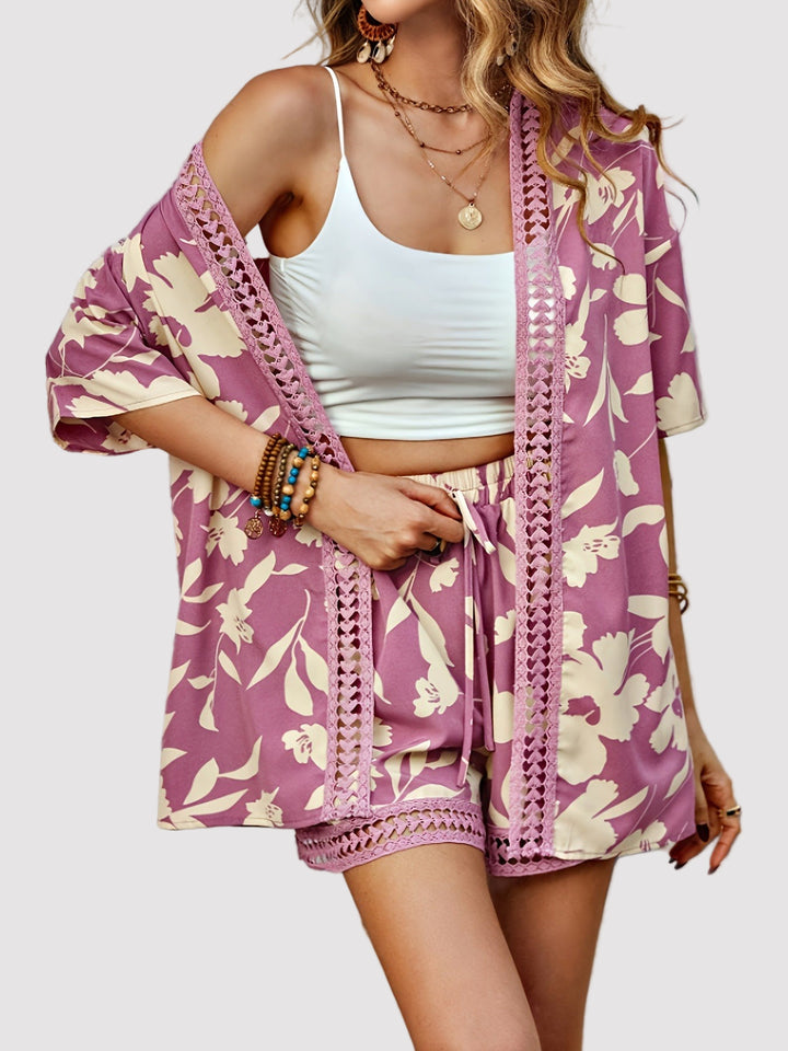 Conjunto de Dos Piezas de Mujer con Estampado Floral