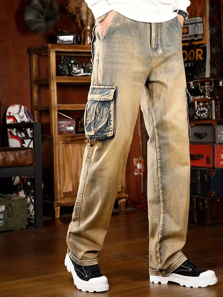 Pantalones Cargo de Pierna Recta para Hombre