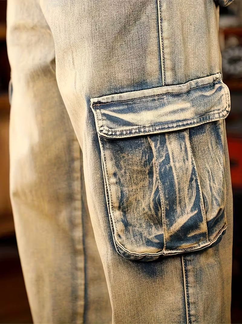 Pantalones Cargo de Pierna Recta para Hombre